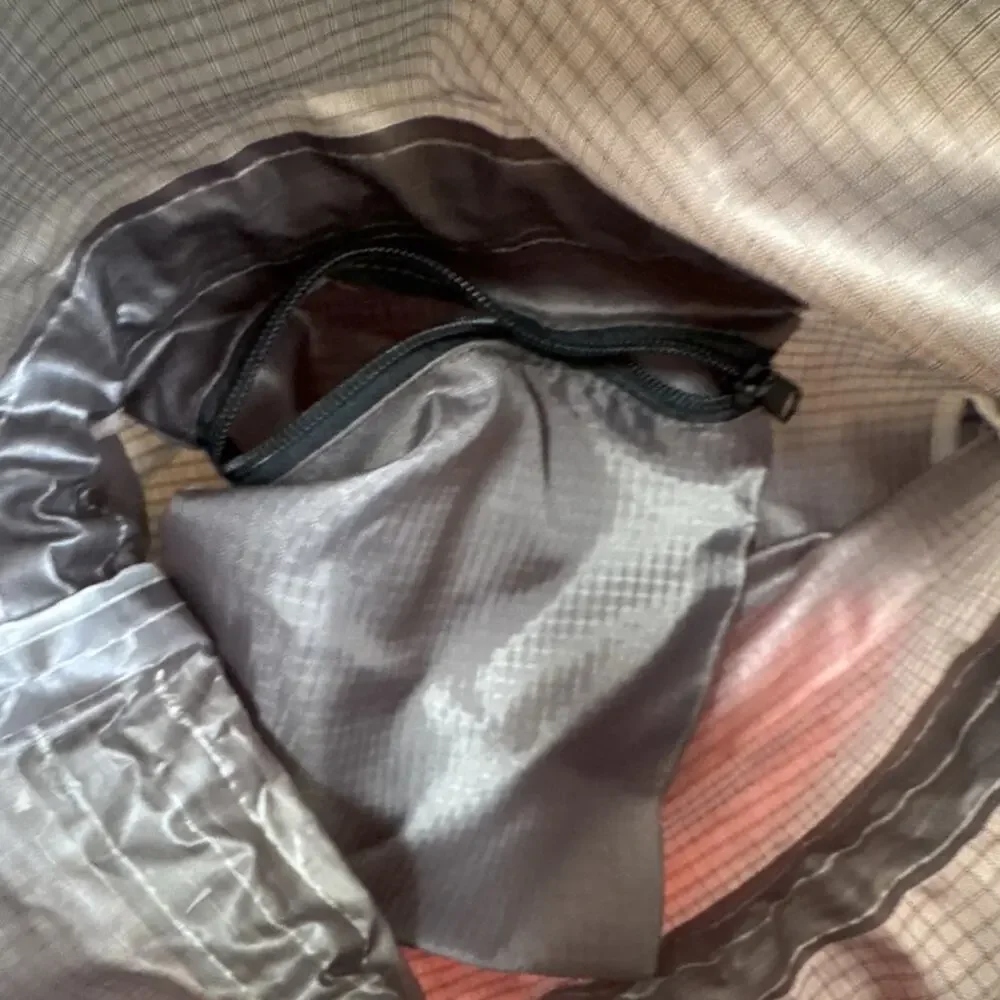 Geckobrands Waterproof‎ Drawstring Backpack Uline Gray Orange Nylon Hiking